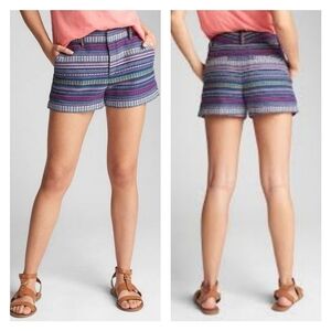 Gap Women Sz 10 City Rainbow Mid-rise Woven Cotton 3" Shorts Pockets